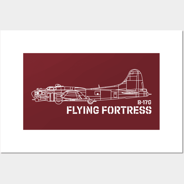 B-17 Flying Fortress (USAAF) Wall Art by BearCaveDesigns